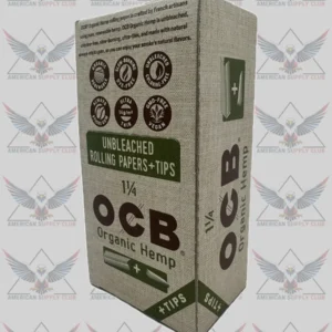 OCB Organic Hemp 1 1/4 Rolling Papers + Tips - 24 Packs of 50