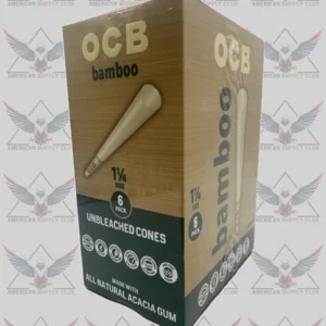 OCB Bamboo 1 1/4 Unbleached Cones - 24 Packs of 6